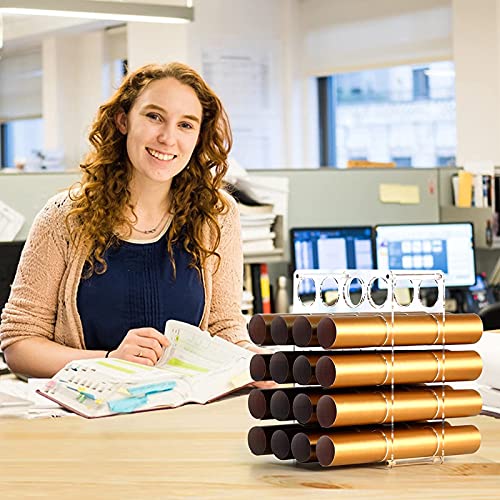 Vinyl Roll Storage Rack, Sturdy Roll Holder, Storage Organizer for Craft Room, 20-Holes | Aperture 2 Inch, Easy to Assemble (Clear Acrylic) - Image 4