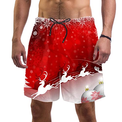 Maillots de bain pour hommes cerfs volants rouge de Noël JDEZ