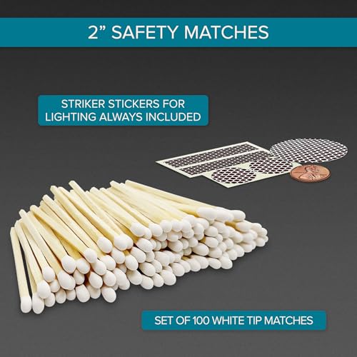 234 classic white tip safety matches  100 bulk artisan matchsticks with bumble striker stickers by thankful greetings decorative candle accessories  unique amp fun for your home decor gift amp events