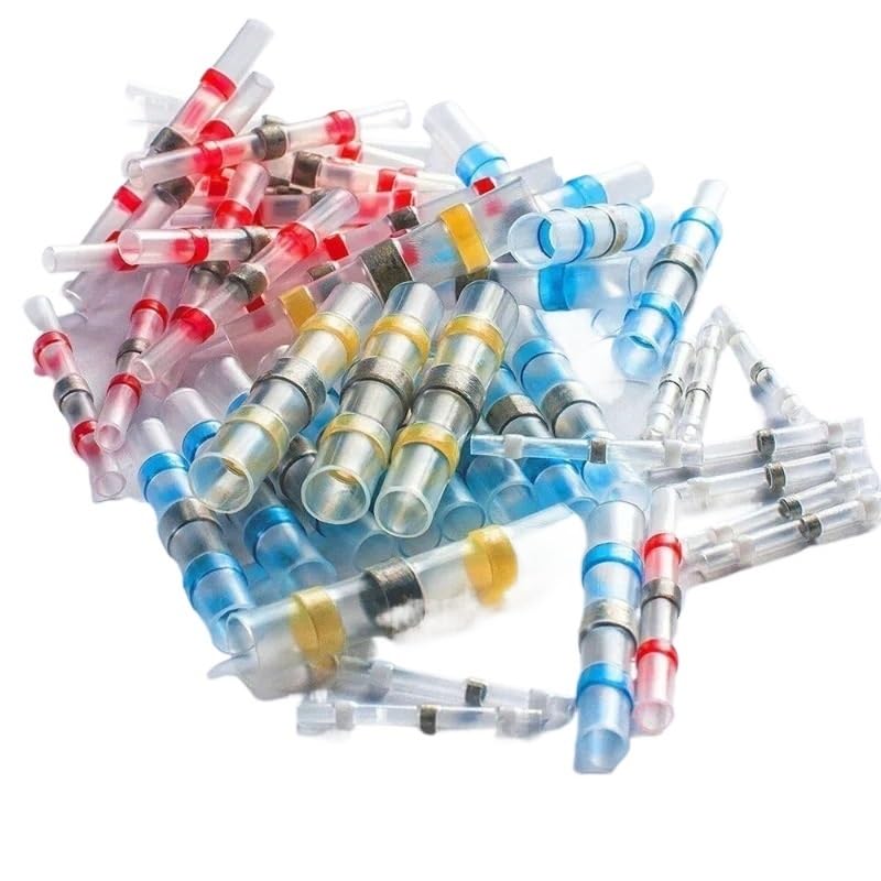 100/50Pcs Waterproof Solder Seal Heat Connector Shrink Butt Connectors Lug Terminals Electrical Wire Car Insulated Terminal(50PCS red)