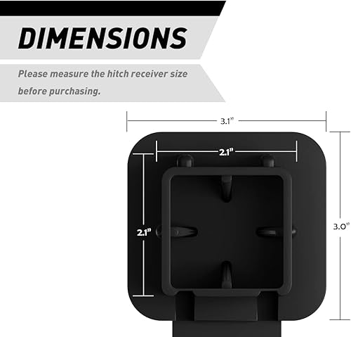 Miniatura 3 de UTSAUTO Cubierta de enganche de remolque de 2 pulgadas, cubierta de enganche de remolque con soporte para Jeep Dodge Ram Porsche Mercedes Benz GMC