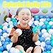 2.2in/5.5cm Ball Pit Balls, 100-Pack in Sky Blue, Pastel Blue & White - Non-Toxic, Durable for Game Tents, Pools & Bounce Houses, Ages 0+1