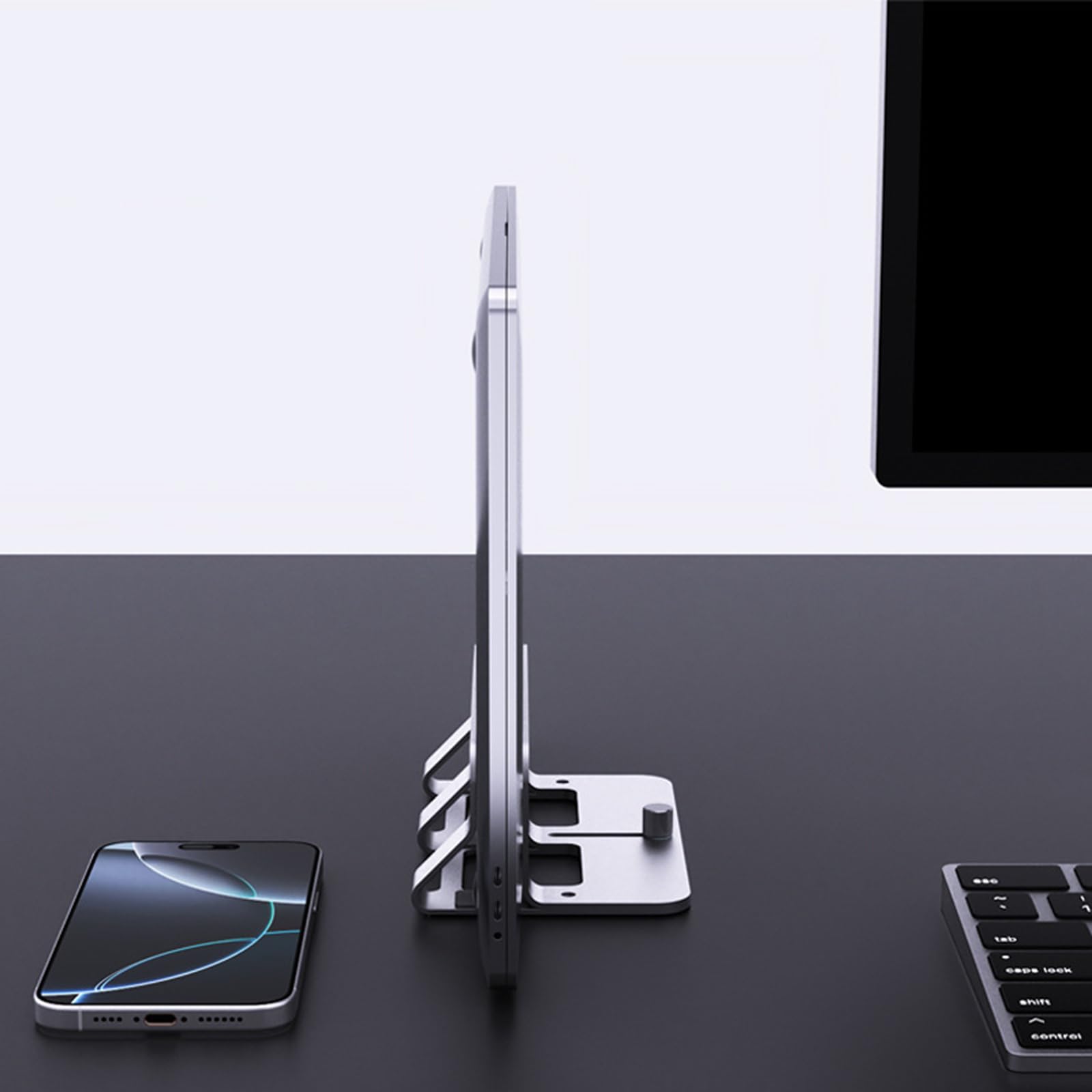 Soporte De Escritorio Base Ajustable Base Vertical Que Ahorra Espacio para Ordenador Portátil Notebook Vertical para Uso En Oficina
