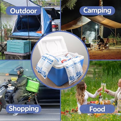 Image of Dry Ice Packs for Shipping Non-Stick for Food TUV and SGS Tests Double-Sided Absorption Long Lasting Shipping Cold Packs for Coolers Lunch Bags Freezer