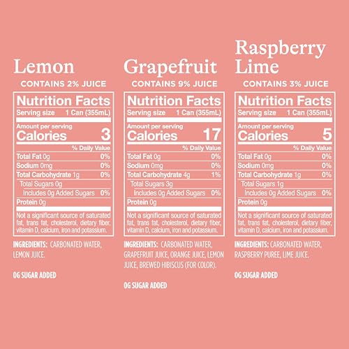 Image of Spindrift Sparkling Water, Core 3 Flavor Variety Pack, Made with Real Squeezed Fruit, 12 Fl Oz Cans, Pack of 24