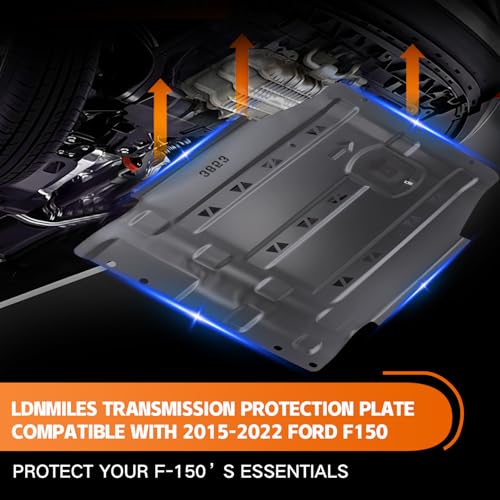 Image of Transmission Protection Plate Compatible with 2015-2022 Ford F150 | Heavy-Duty Alloy Steel Underbody Shield | Direct Fit Skid Plate Replacement (2.7L /3.3L /3.5L /5.0L)