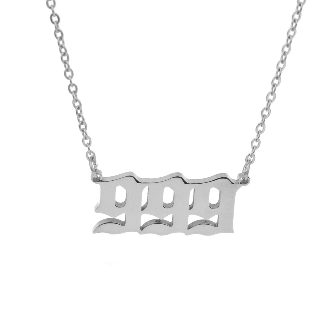 Angel Number Necklace For Women - 000, 111, 222, 333, 444, 555, 666, 777, 888, 999 Pendant Choker, Gold Plated Stainless Steel