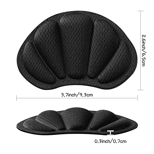 Image of Adhesive Back of Heel Cushion Pads, Heel Grips Inserts for Too Big Loose Shoes, Heel Guards Liners for Women Men, 4pcs-Black+4pcs-Black