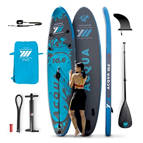 YM SUP Gonfiabile Premium 10’6' (cm 320x82x15) 304 Litri, Max 145 Kg, Tecnologia 3D Drop Stitch HD...