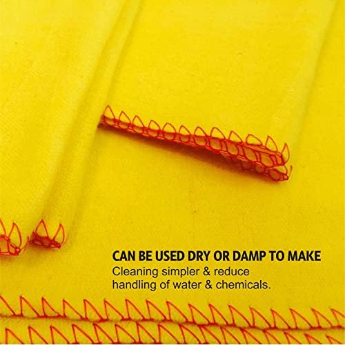 Yellow Dusters For Cleaning Cotton Duster Kitchen Soft Dusting Cloths For Clean Glass Motorbike Car Window Polishing Towel Traditional Household Rags Multi Purpose Cleaner Cloth 11 x 13" (Pack Of 10)