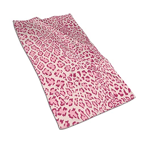 Evava Hand Towel Pink Leopard Skin Print Animals Face Washcloths Fingertip Bath Towels Microfiber Quick Dry Soft Absorbent Luxury Kitchen Dish Cloth Bathroom Beach Gym Hotel Salon Spa Sport, One Size #TOP5