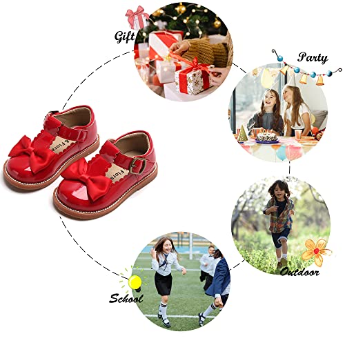 Image of Felix & Flora Toddler Little Girl Mary Jane Dress Shoes - Ballet Flats for Girl Party School Shoes