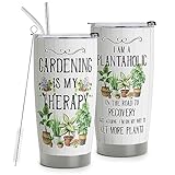 HOMISBES Gardening Gifts for Women, Funny Gardener Gifts Travel Mug, Plant Lady Tumblers 20oz