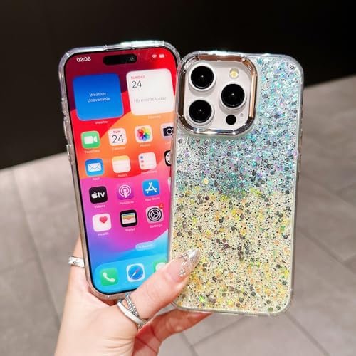 Coque de téléphone à paillettes dégradées de luxe iPhone 13 antichoc rose violet