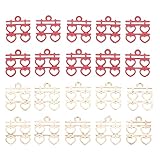 WangSiwe 60Pcs Chinesische Hochzeitsschütze Anhänger Neujahr Doppel Xi Viel Glück Charme Schmuck Armreif Charm Für Ohrringe Armbänder Halskette Diy -Telefon Hülle Haarclip Craft Schmuckstil 1 1/Versch