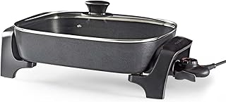 NEDIS FCSP110EBK40 Electric Skillet Pan | 40 cm | Thick-cast Aluminium Body