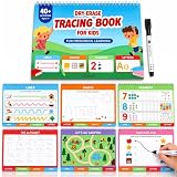 Fun Preschool Workbooks for Kids Age 3-5 - Reusable Dry Erase Tracing Books