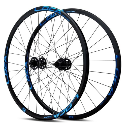 26/27.5/29�C���` �}�E���e���o�C�N�z�C�[���Z�b�g �A���~���� �_�u���E�H�[������ 28H�n�u �f�B�X�N�u���[�L �t�����g���A�z�C�[�� 100/135mm QR 8-12�X�s�[�h�t���[(Blue,26inch)