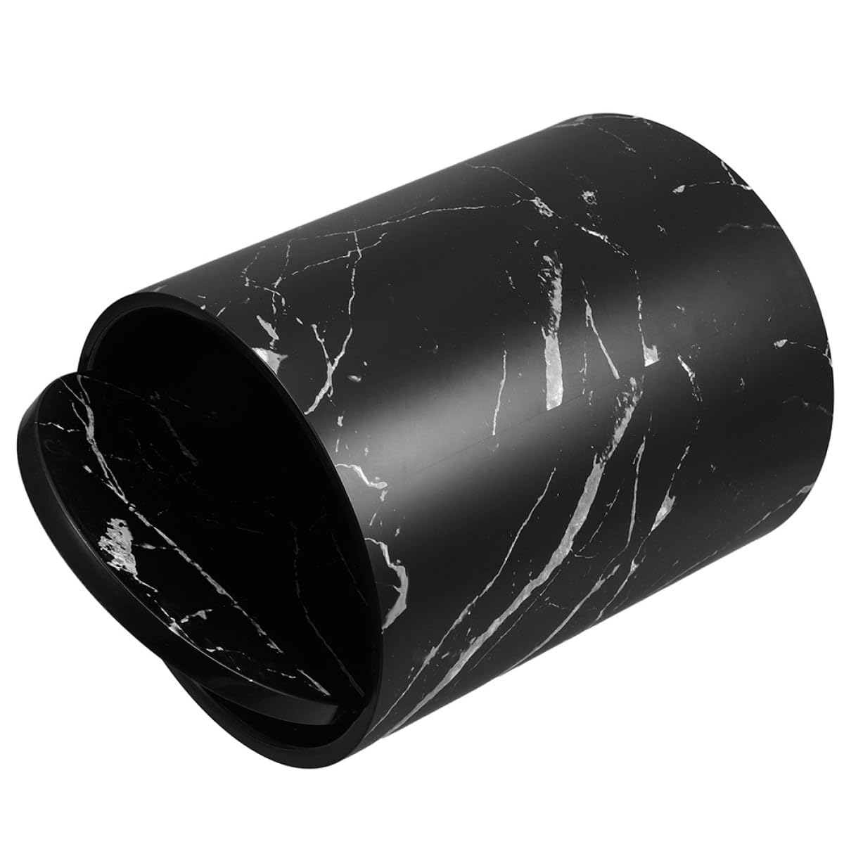 SHINEOFI Cestino per Rifiuti Doppio Strato Marmorizzato Coperchio a Ribalta, Contenitore in Plastica per Carta e Spazzatura, Secchio da Ufficio, Cucina e Bagno, 15 Litri