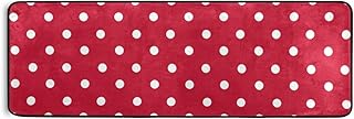 OREZI Red and White Polka Dot Runner Rug Non Slip Hallway Entry Carpet Kitchen Rug for Home Dining Living Room Bedroom 72