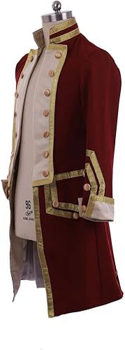 Miniatura 3 de Traje de uniforme militar colonial medieval del siglo XVIII para hombre