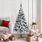 QJBSAVVA Künstlicher Weihnachtsbaum 150 cm LEDs Warmweiß Grün aus PVC Stahl Kunststoff mit 680 Spitzen 8 Lichtmodi USB 5V Modernes Design für Wohnzimmer Flur Wintergarten