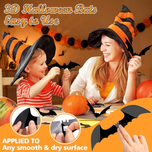 LUDILO 100Pcs Bats Halloween Decorations: Halloween Bats Wall Décor Sticker