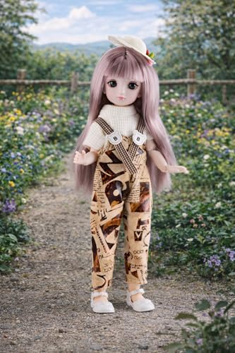 Image of Tickles Movable Joints Cute Beautiful 3D Eyes Fashionable Dress Doll for Kids Girls Birthday Gifts (Color: White; Size: 30 cm)