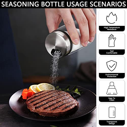 Foto von aiface Gewürzgläser mit Drehdeckel 2 Stück, Gewürzdosen aus Borosilikatglas, 300ml Gewürzstreuer mit 4 Arten von Gewürzlöchern für Gewürze oder Kräuter in der Küche oder Grillen im Freien