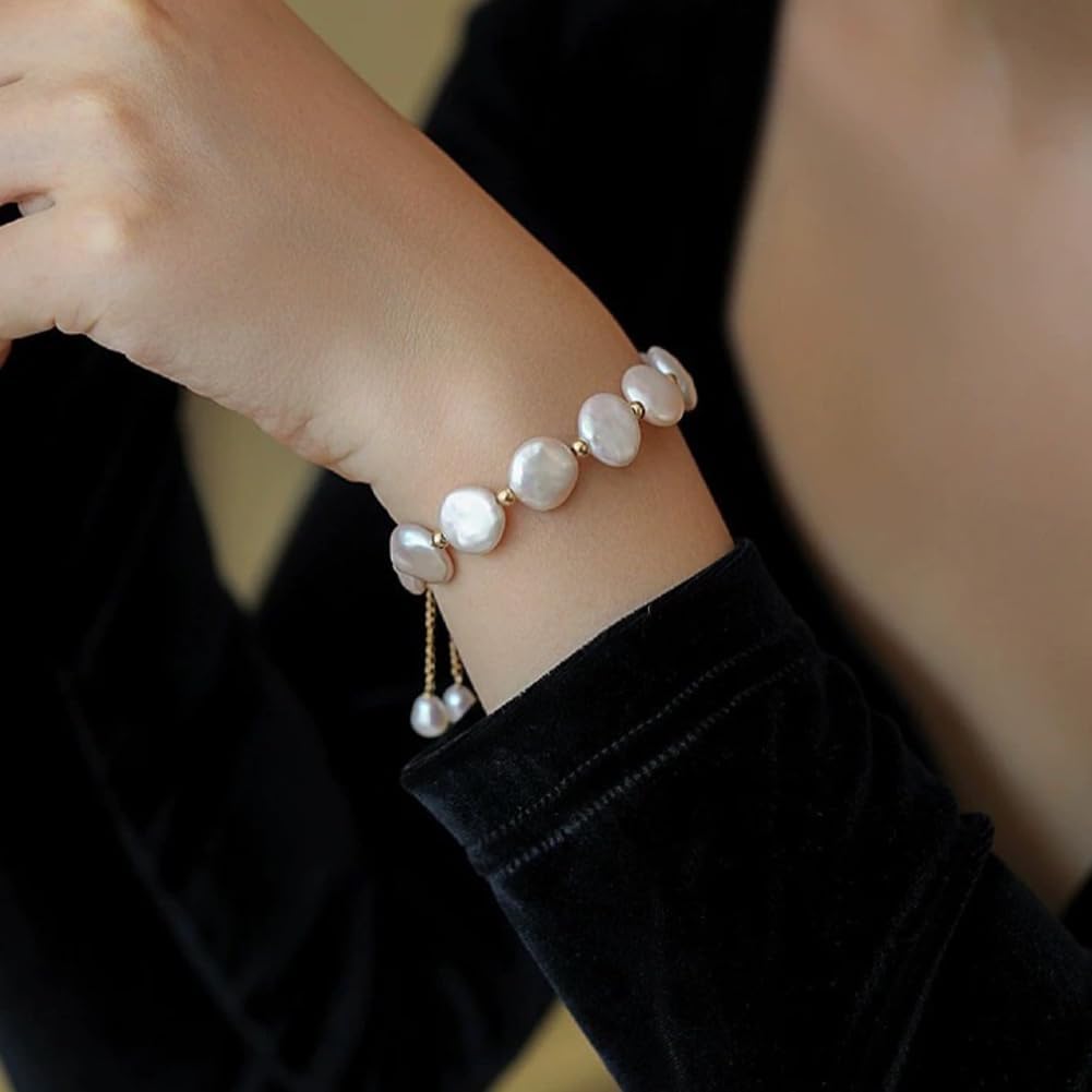 2 Strands About 98Pcs Flat Round Shell Beads 8mm Small Natural Freshwater Disc Coin Beads AB Color Smooth Shell Loose Spacer Bead for DIY Bracelets Earring Necklace Jewelry Making - Image 5