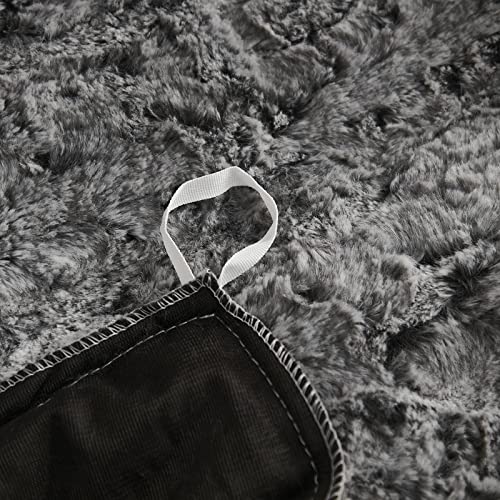 Uhamho Fluffy Duvet Cover Sets Brushed Faux Fur Bedding Set Abstract Wild Comforter Cover With Pillowcases Zipper Closure Ultra Soft Warm (Gray Ombre, King) #TOP5