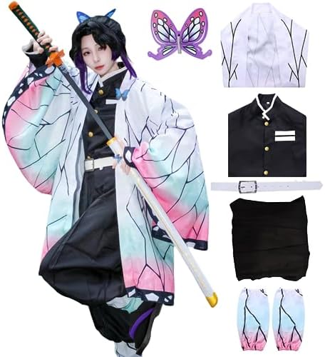 Buyoem Anime Cosplay Costume for Adult Robe Cloak Halloween Kimono Costume Set with Wig image 3