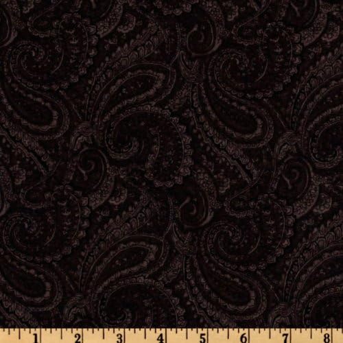 South Sea Imports 108" Complementary Quilt Backing Paisley Fabric by The Yard, Black