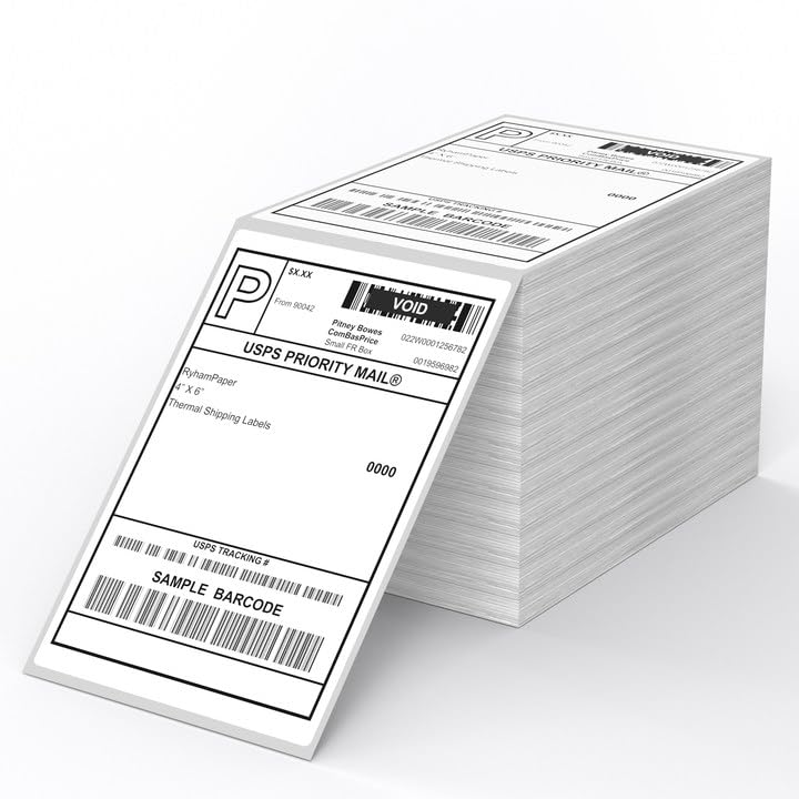 Direct Thermal Label-Shipping Label 4x6-NefLaca Thermal Printer Sticker 4"x6",Compatible with Rollo,Nelko,Zebra. MUNBYN Printer(Pack of 1000 Labels)