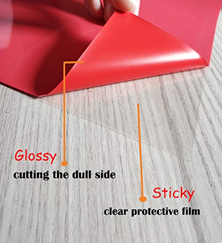 Image of guangyintong Red Heat Transfer Vinyl, 12 inch x 8ft Red Iron on Vinyl for T-Shirts, HTV Vinyl for All Cutter Machines Easy to Cut & Weed for Heat Vinyl Design