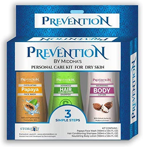 Prevention By Middha's Personal Care Winter Kit with Exfoliating Papaya Face Wash, Softening Body Lotion and Hair Conditioning Shampoo for Dry skin type.-image-41