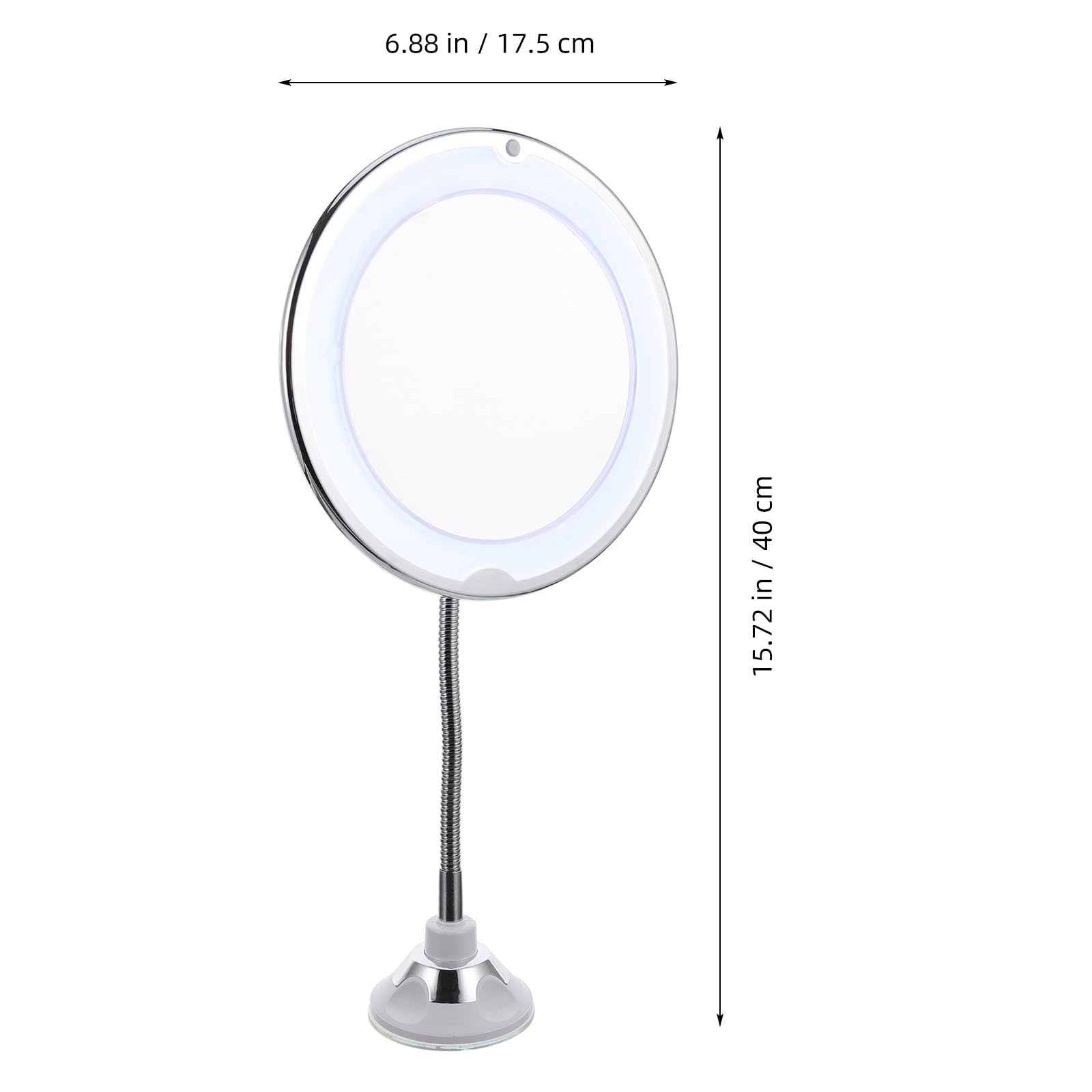 Espejo de Maquillaje LED con Aumento 10x, Ventosa Potente y Rotación 360°, Espejo Giratorio Compacto para Baño, Tocador y Viajes, Luz Integrada para Cuidado Facial