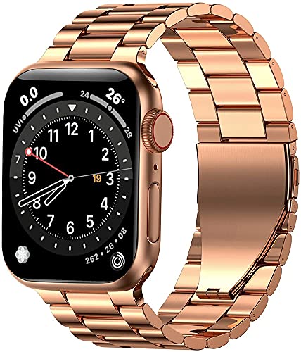 SWAWS Compatible with Apple Watch Link Bands 38mm Stainless Steel Metal Apple Watch Bands iWatch Bands for Apple Watch Series4 3 2 1 (Gold, 38mm)