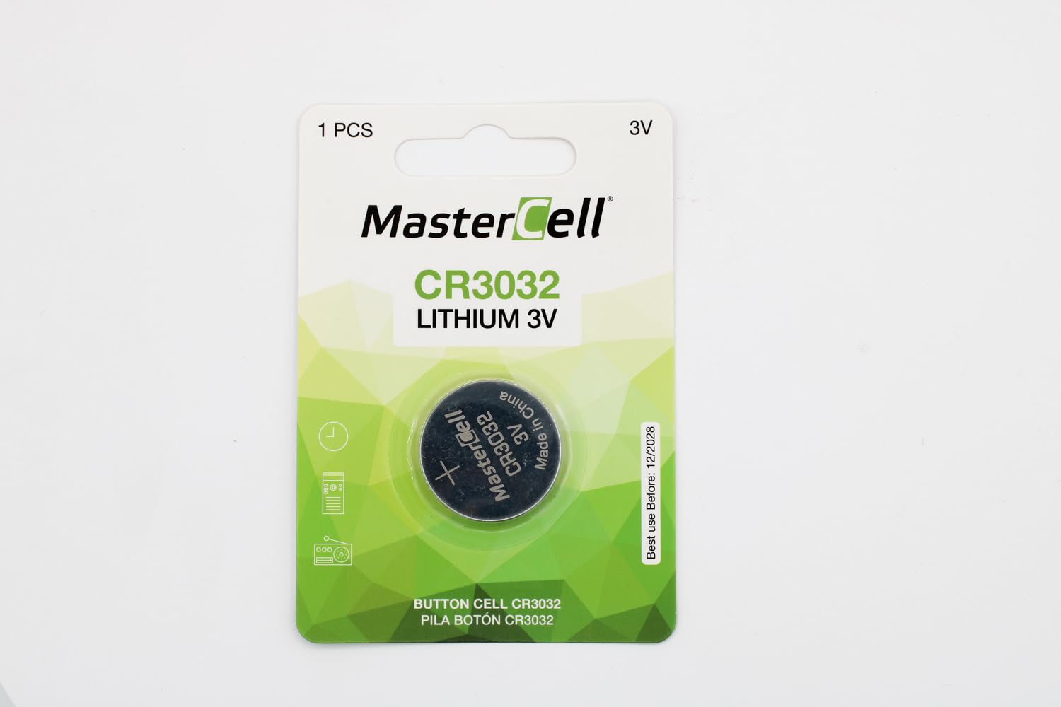 CR3032 3V Lithium Button Battery, Single Blister Pack - Long Lasting