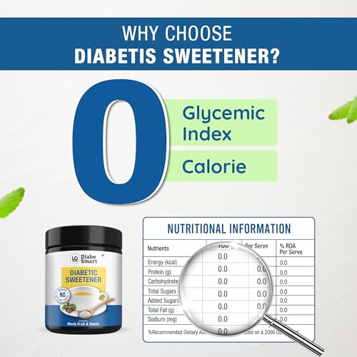 Image of DiabeSmart Diabetic Sweetener (2 X 200G)| With Monkfruit And Natura Stevia Sugar Free Powder||No Maltodextrin, No Sucralose| Made For Diabetes| Zero Calories No Aftertaste Ultra Low Gi Diabetic Sugar