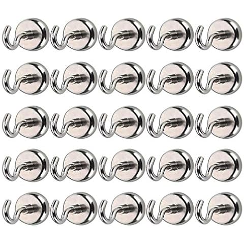 Bkinsety 25Pack Magnetic Hooks 22 Pound Magnet Hanging Hooks Ceiling Hooks for Kitchen Office Cover