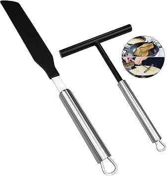 Crepe Spreader and Pancake Spatula Set Made of 304 Stainless Steel Kitchen Cooking Utensils Tools for Restaurant Canteen