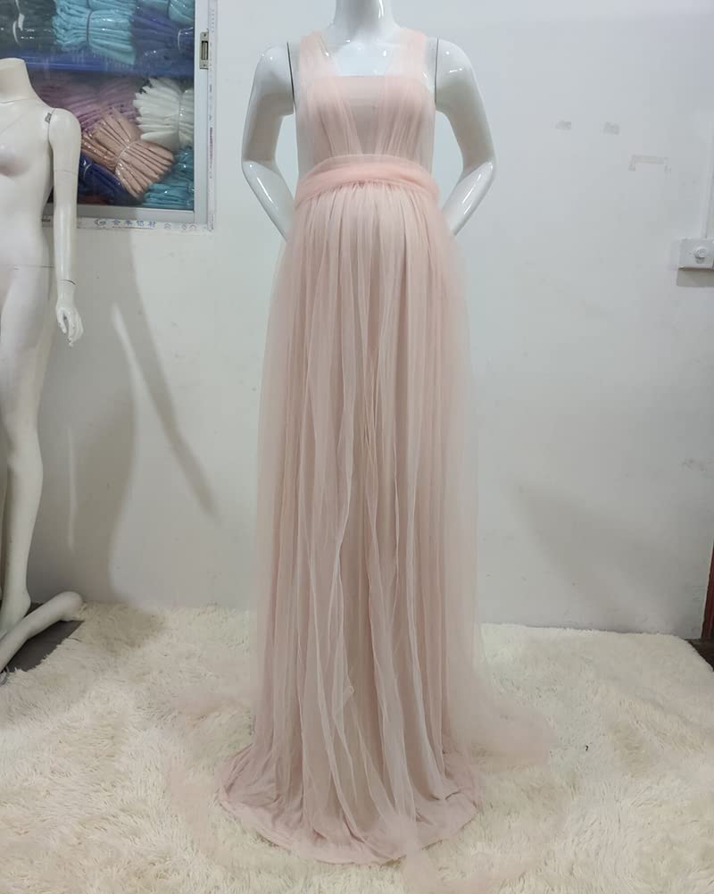 Vestidos de Noche de Maternidad Gasa Vestido para Mujer Embarazadas Plisado Sin Mangas Vestido de Fiesta Vestido Embarazada Largo A-Línea Fotográficas de Maternidad