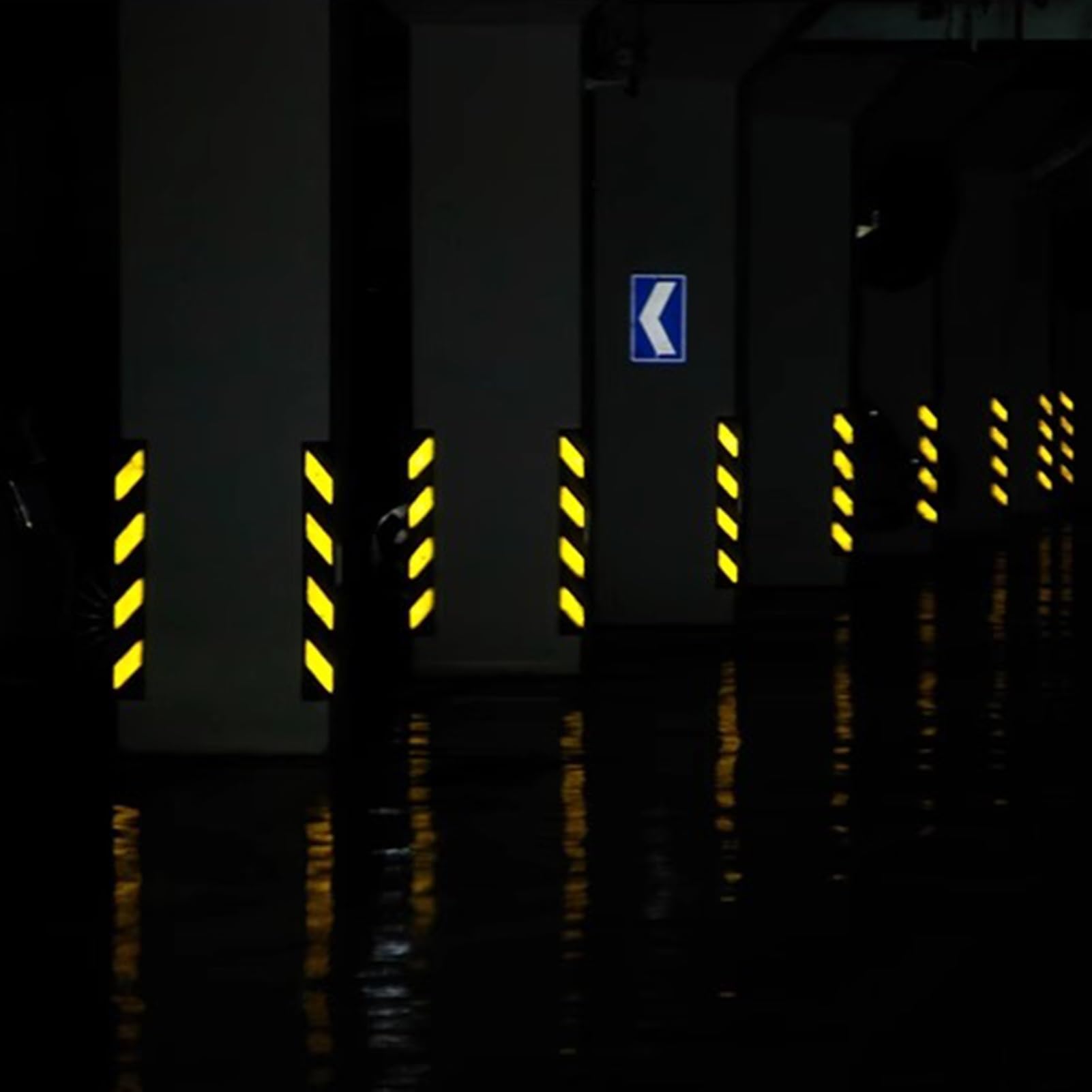 Protezione angolare in gomma per parcheggio, a forma di L, per garage, bordo riflettente, spessore 1 cm, protezione durevole per pareti e veicoli