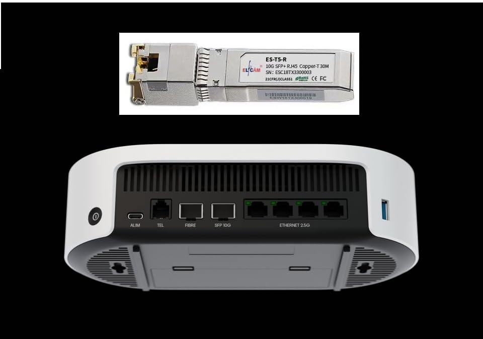 Image of Elfcam - 2 Pack 10G SFP+ Transceiver Module with RJ45 Port, 10Gb SFP+ Module 10Gbase-T-30m, 2 PCS