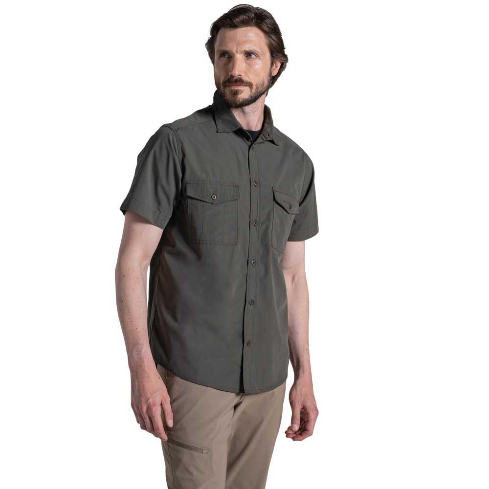 Craghoppers Men's Green Kiwi Ii Short Sleeved Shirt Size: L