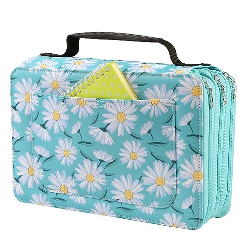 Image of 102 Slots Marker Pen Organizer Case w /Handle | Portable Multilayer Holder for Watercolor Pencils & Gel Pen Markers for Artists, Sketching, Drawing