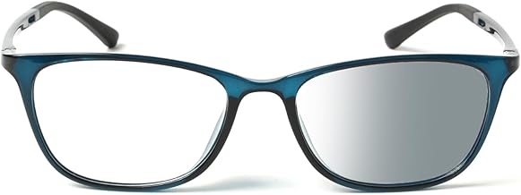 [MIDI ミディ] 調光レンズの遠近両用メガネ ウェリントン 遠近両用老眼鏡 調光 調光レンズ 累進多焦点 調光ブラウン/調光グレー ブルーフレーム m-316c2-rg-ffiq-photo