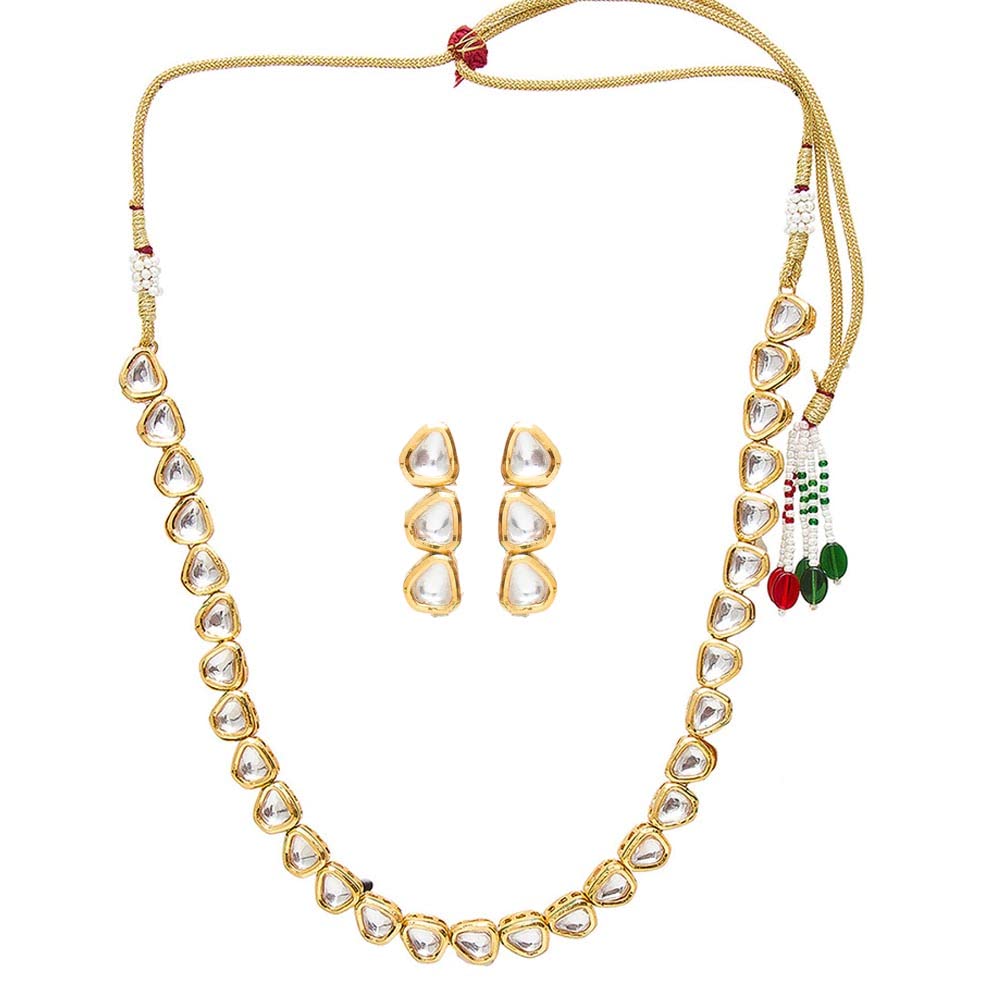 AzaiBy Nykaa Fashion Classic Kundan Necklace Wedding Collection For Bride  And Bridesmaid Set With Earrings For Women