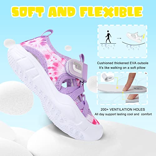 Image of JOINFREE Toddler Boys Girls Water Shoes Breathable Qucik Dry Sport Beach Sandals Lightweight Barefoot Flexible